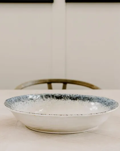 Luca large navy and white bowl