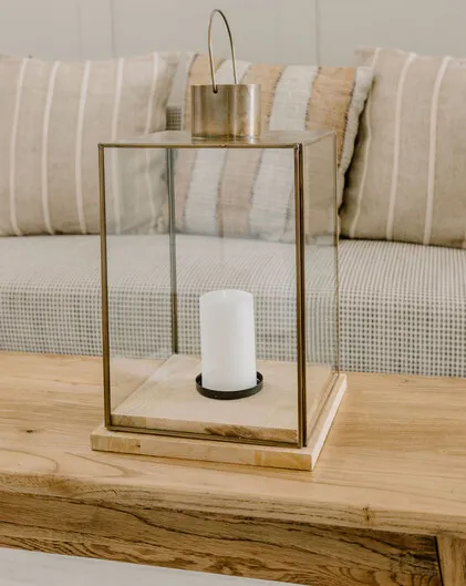 Brushed Gold Modern Lantern