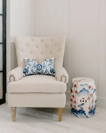 Clarissa Button Back Arm Chair - Natural