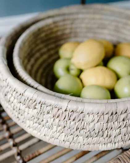 Organic Round Sea Grass Bowls -- Set of 2