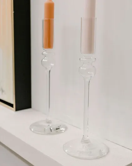 Livvie Glass Candlestick