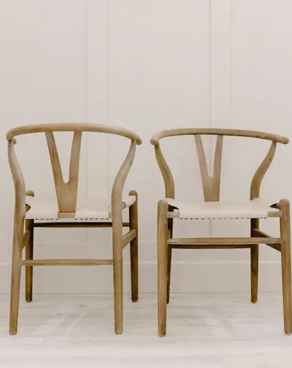 Lars Wishbone Chair in Elm, Grey