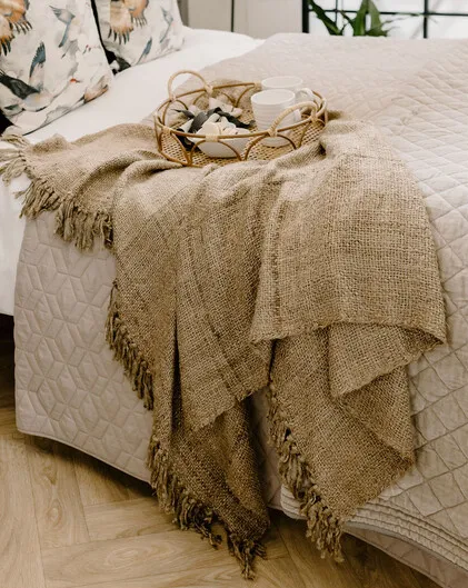 Khira Cotton Fringed Throw