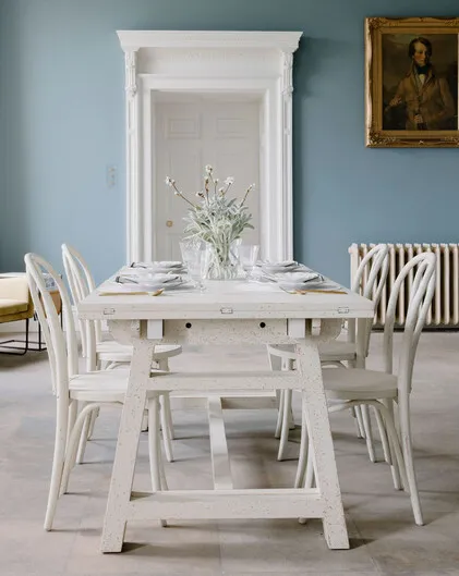 Inga Warm White Extending Dining Table