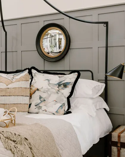 Black and Gold Porthole Mirror 