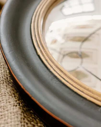 Black and Gold Porthole Mirror 
