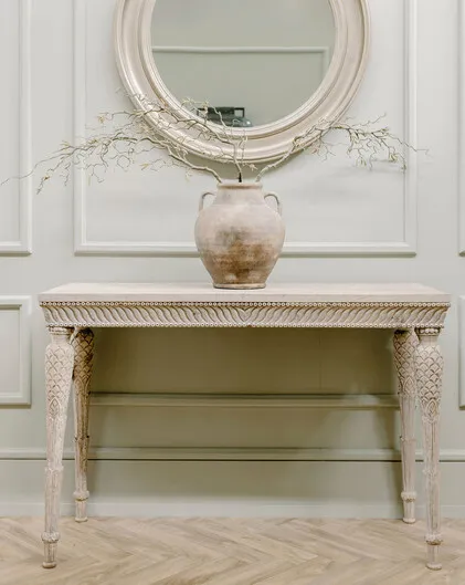 Estelle Burnished Silver Large Round Mirror
