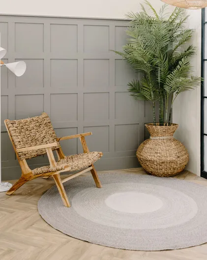 Amira Round Recycled Grey Rug