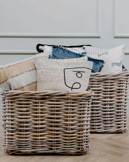 Extra Large Rattan Storage Baskets (Set of 2)