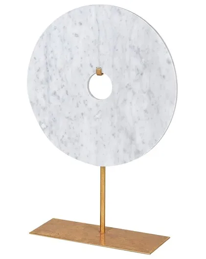 Objet de Désir - Chinese Bi Disc on Gold Antiqued Stand