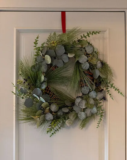  Eucalyptus wreath with pinecones
