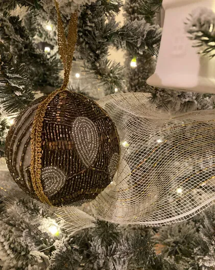 Embroidered and Beaded bauble (Large)
