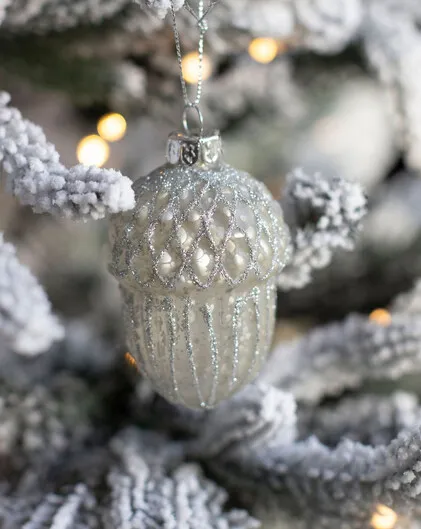 Frosted Acorn Bauble