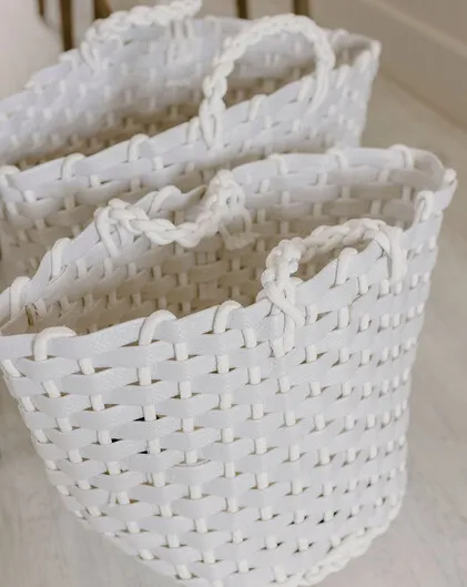 White Recycled Baskets