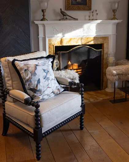 Etsuko flying cranes large cushion 